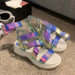Holographic sandals NWT SUPER cute!